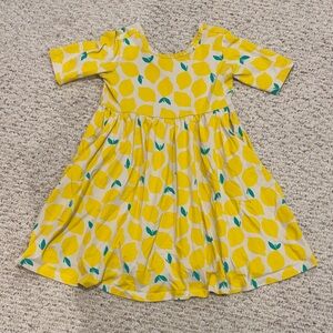 Hanna Andersson Print Pocket Lemon Print Kids Dress - Size 8 -C11-113